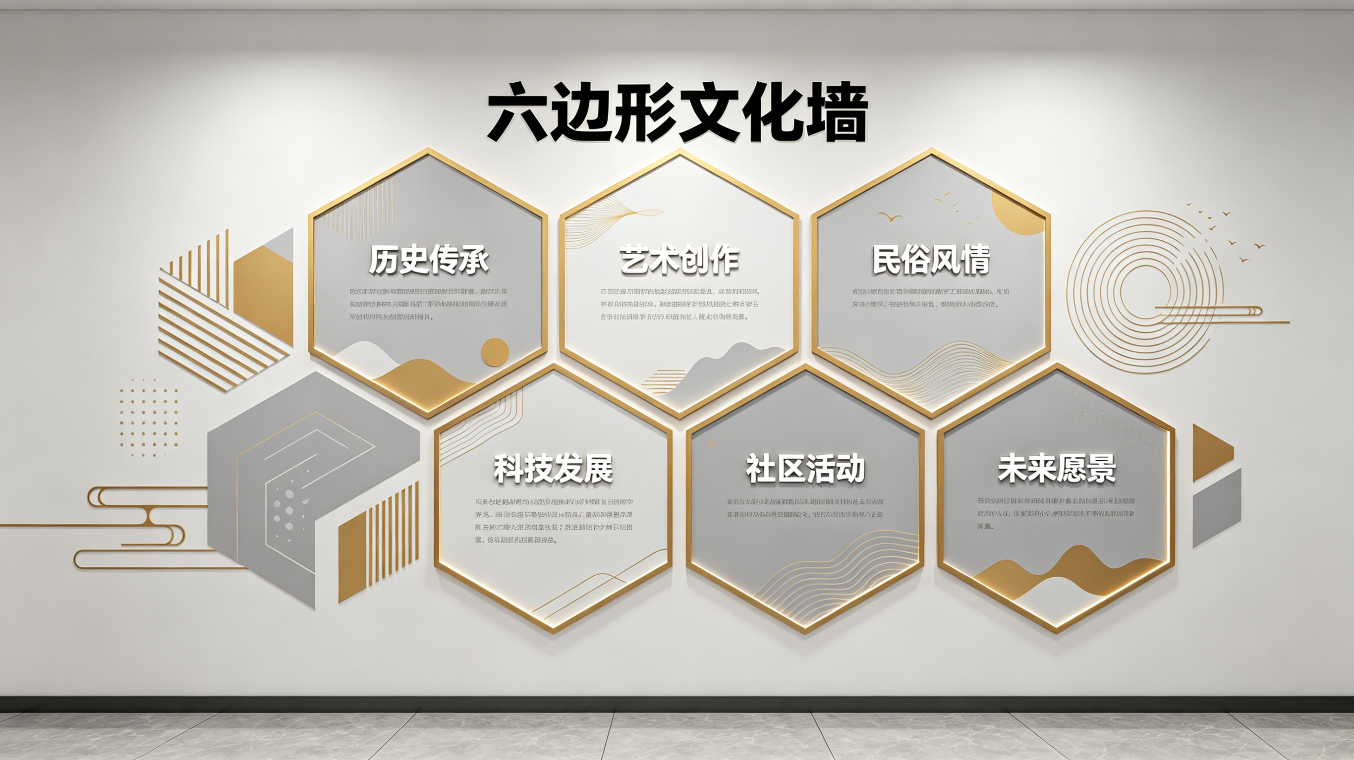玉溪企业文化墙 | 六边形信息美学
